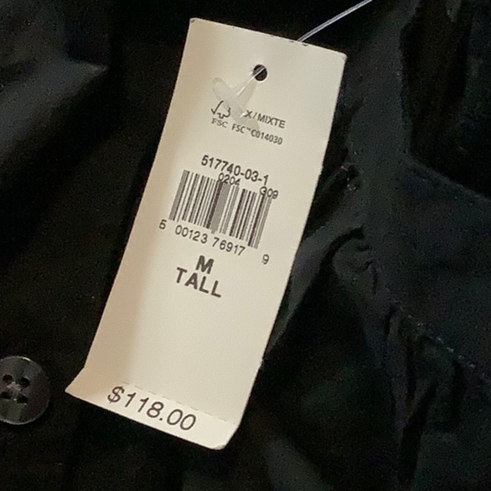 NWT! Gap Black Tiered Maxi Shirtdress - Size MEDIUM TALL 🎮 - Picture 8 of 8